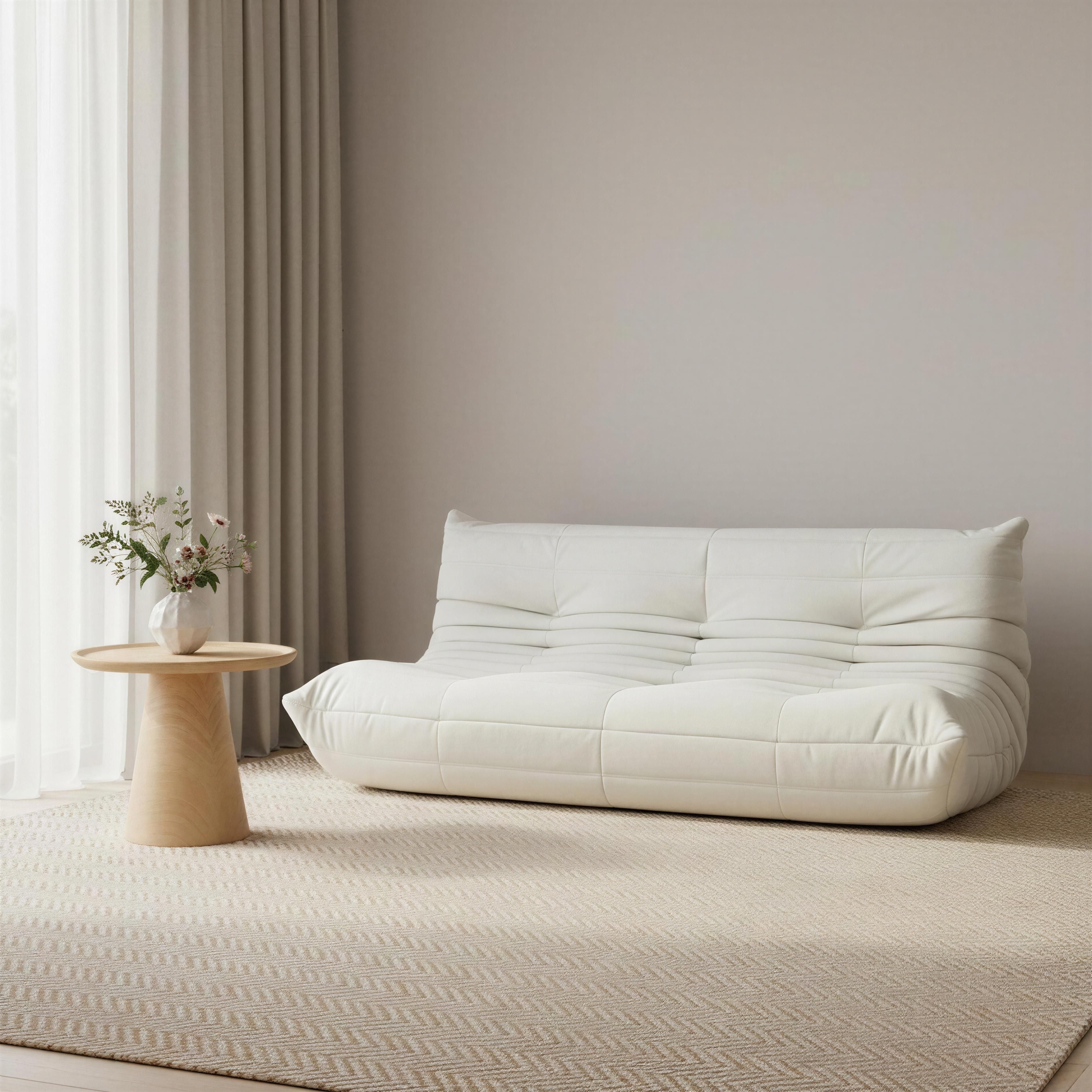 Fireside Floor Sofa-Suede fabric