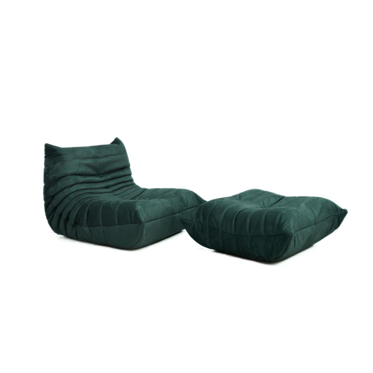 Fireside Floor Sofa-Suede fabric