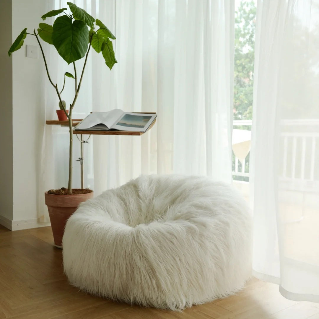 White bean bag online fluffy